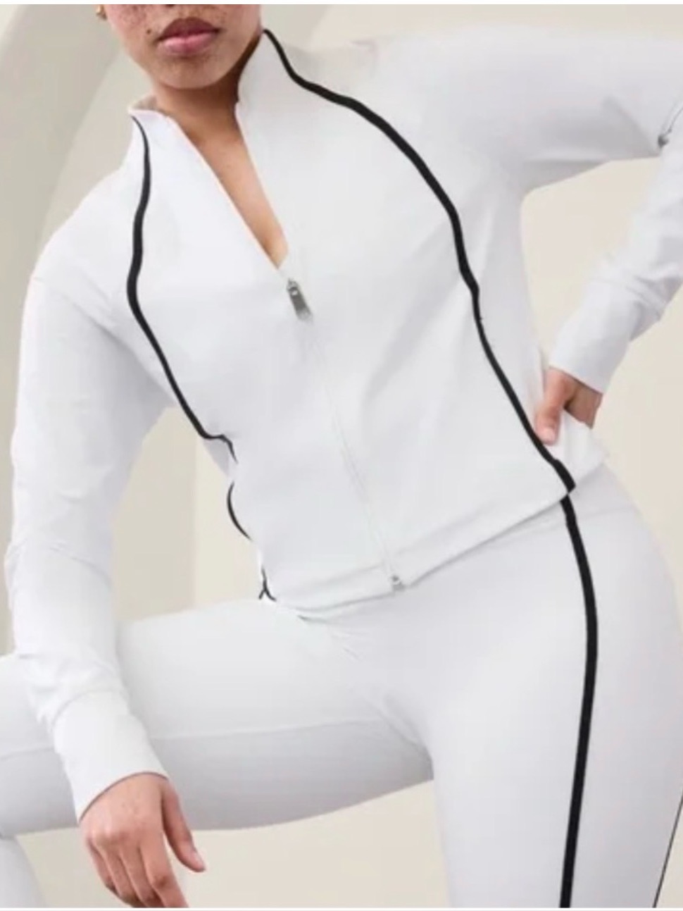 Nwot Athleta Salutation Crop Jacket In White Size Medium